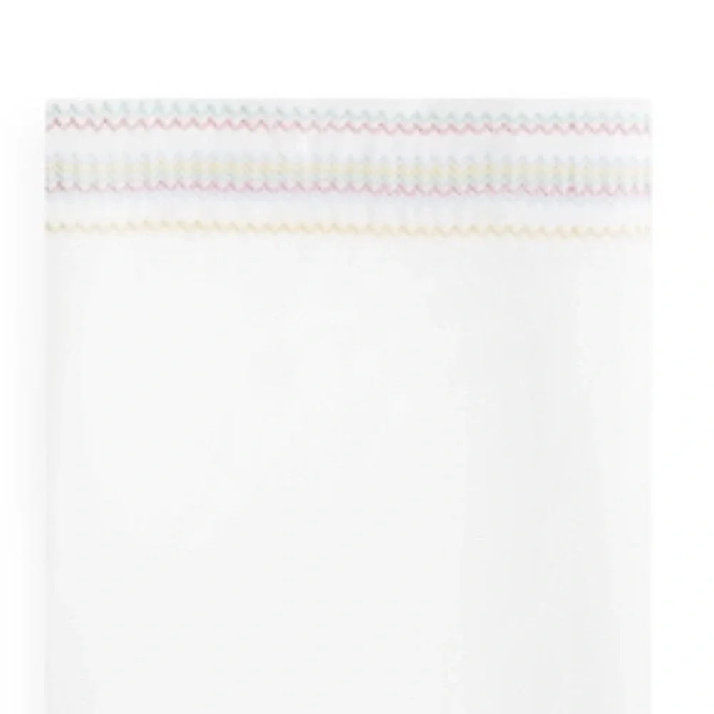NWT Sky Chevron Multi Embroidered Flat Sheet, Full/Queen New w/Tag
